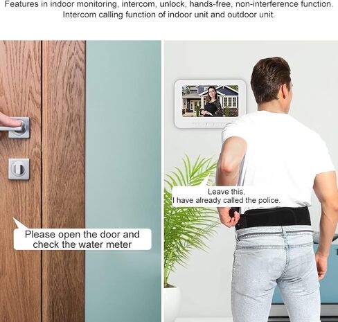 5 Apartments Video Intercom System,7in IR Cut Night Vision Video Doorbell, Rainproof Video Door Phone Door Intercom Entry System Access Control System for Villa Home Office(US Plug 100‑240V) in Saudi Arabia