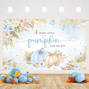 MEHOFOND Little Pumpkin Baby Shower Backdrop for Girl, Pink Boho Floral Fall Baby Shower Party Decorations A Little Pumpkin is on The Way Background Baby Girl Shower Banner Photo Booth Props 5.9x3.6ft