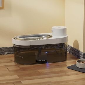 Gimars BPA Free 4L Wireless Cat Fountain Battery Operated with Motion Sensor 5000mAh, Cordless Pet Water Fountain, Automatic Water Dispenser for Dogs, Silent Pump & Stainless Steel Tray