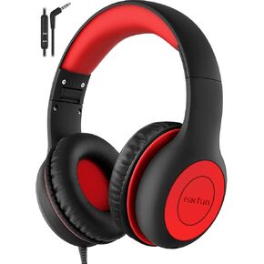 EarFun Kids Headphones Wired with Microphone, 85/94dB Volume Limit Headphones for Kids, Portable Wired Headphones with Shareport, Stereo Sound Foldable Headset for School/Tablet/PC/Kindle, Type C