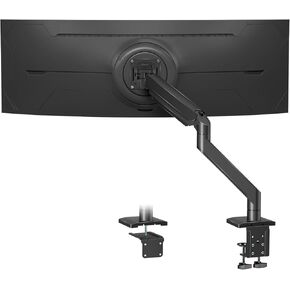 Heavy Duty Monitor Arm for 17-57" Screens up to 55lbs, Premium Aluminum Ultrawide Monitor Arm for Samsung 49" Odyssey G9 and LG, Fully Adjustable Single Ultrawide Mount, VESA 75/100mm, Black