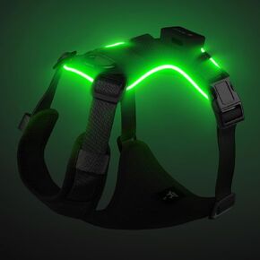 Light Up Dog Harness,No Pull Led Dog Harness Rechargeable, Reflective Lighted Safety Vest for Small Medium Large Dogs,High Visibility,4 Point Adjustable,Breathable Soft Mesh,Pink,XS