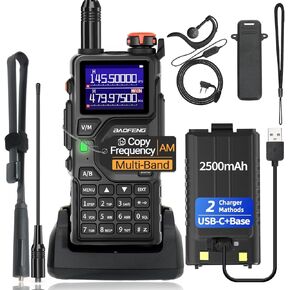BAOFENG UV-5R Upgrade K5PLUS Ham Radio Long Range Handheld UV-K5 Walkie Talkies Long Distance Two Way Radio Copy Frequency,AM,USB-C Charging,NOAA Weather Receiver with Tactical Antenna