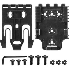 QLS Quick Locking System Kit,Polymer Attachment for Weapon Holster Locking Fork & Duty Receiver Plate,All Hardware Includes,Black