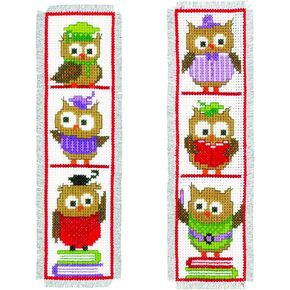 Vervaco Cross Stitch Bookmark Kit Owls (Set of 2) 2.4" x 8"