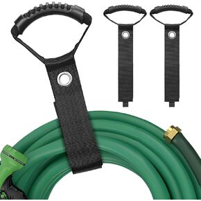 منظم سلك تمديد محمول - عبوتان من أشرطة تخزين بخطاف وحلقة مع مقبض حمل وحلقة معدنية، حامل خرطوم الحديقة، أشرطة تخزين شديدة التحمل للكابلات والحبال وخراطيم المياه in Kuwait