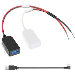 YQMAJIM Dashcam Power Adapter, Compatible with All Models,DC Buck Converter 12V to 5V,Dash Cam Hardwire Kit,Built-in Hide USB to (Type-C) Mirror Camera Dashcam Charger Adapter Cable,Plug and Play