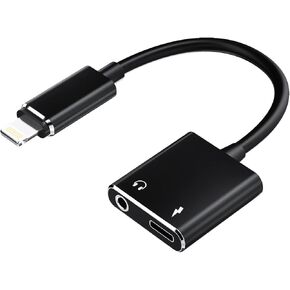 Iphone AUX Adapter Lightning to 3.5mm Headphone Jack Splitter Cable Apple Dongle Charge Cord Converter MFI Certified Audio 2in1 Adaptador Para Earphone Compatible for 13 12 11 Pro Max Xs 7 X Xr 8 Plus