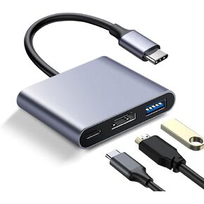 USB C to HDMI Multiport Adapter, HDMI to USB C Hub, Type C to USB Adapter, 4K HDMI+ USB 3.0 + Fast Charging, Compatible with iPhone 15, iPad Pro, MacBook Pro/Air, Samsung, Chromebook, Dell