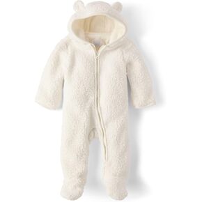 The Children's Place Baby and Newborn Fleece Hoodie Zip-Front Snowsuit Bunting