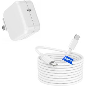 شاحن 10FT MacBook Pro وMacBook Air 13 و14 و15 و16 بوصة وiPhone 15 Pro Max شحن سريع، شاحن كمبيوتر محمول USB C سريع من Apple مع كابل شحن USB C بطول 10 أقدام إلى النوع C، شاحن كمبيوتر MacBook Air بقدرة 30 وات in Kuwait