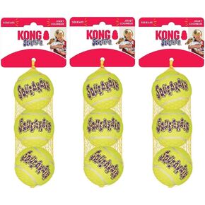 KONG Squeakair Dog Toy Tennis Ball - Medium, x 9