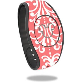 MightySkins Skin Compatible with Disney MagicBand 2 - Coral Damask | Protective, Durable, and Unique Vinyl Decal wrap Cover | Easy to Apply, Remove, and Change Styles | Made in The USA