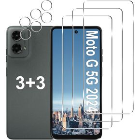 [3+3 Pack] Moto G 5G 2024 Screen Protector + Camera Lens Protector, 9H Hardness, Anti Scratch, Easy Installation, Bubble Free, HD