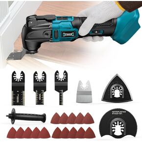 Cordless Oscillating Tool for Makita 18V Battery, 6 Variable Speed Brushless-Motor Tool, Oscillating multi tool kit for Cutting Wood Drywall Nails Remove Grout & Sanding(Battery Not Included)