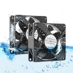 High-Performance 24V 80mm 80x80x25mm Dual Ball IP68 Waterproof Cooling Fan - 3500RPM 2-Pack