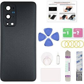GREEN FUSION Compatible with OnePlus 9 Pro Back Cover Replacement, OnePlus 9 Pro Back Housing Door with Pre-Installed Camera Lens, Repair Tools & Instruction, Stellar Black