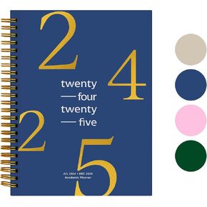 Rileys Planner 2024-2025 Academic Year, 18-Month Academic Weekly Planner - Academic Weekly & Monthly Agenda Planner, Flexible Cover, Notes Pages, Twin-Wire Binding (8 x 6 Inch, Black)