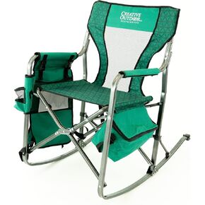 Creative Outdoor Collapsible Folding Rocking Director Chair | Camping Picnic Beach & Patio