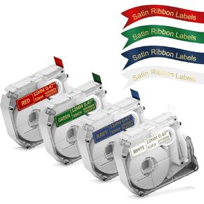 Label Maker Tape- Phomemo M950/M960 Ribbon Labels, 12mm 0.47 Inch, Gold on White/Blue/Green/Red, for PT-M95 PT-90 PT-70 PT-65 PT-85,M950/M960 Label Maker- for Gift, Home Decoration,Organization