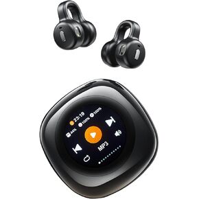 Open Ear Clip On Earbuds Earless Out Ear Cuff Air Bone Conduction Headphones Wireless Bluetooth OWS Hanging Earphones 5.4 Bluetooth Outside Workout Outer Ear Clip Headphones Earbuds with Touch Screen