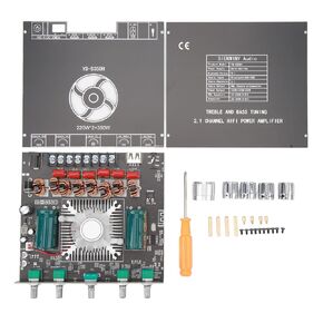 S350H 220Wx2 350W 2.1 Channel Bluetooth Power Amplifier Board, DC 18V‑38V Bluetooth Speaker with Treble and Bass Control, Audio Amplifier Module for Store, Home, Theater