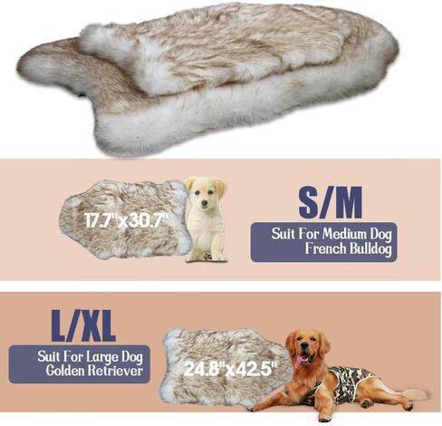 بساط سرير للكلاب الأليفة من الفرو الصناعي للكلاب الصغيرة والقطط، وسادة سرير للحيوانات الأليفة من القطيفة فائقة النعومة من Puprug، سجادة مرتبة لسرير الحيوانات الأليفة للكلاب والقطط، بيج in Kuwait
