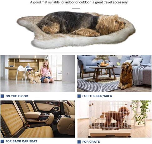 بساط سرير للكلاب الأليفة من الفرو الصناعي للكلاب الصغيرة والقطط، وسادة سرير للحيوانات الأليفة من القطيفة فائقة النعومة من Puprug، سجادة مرتبة لسرير الحيوانات الأليفة للكلاب والقطط، بيج in Kuwait