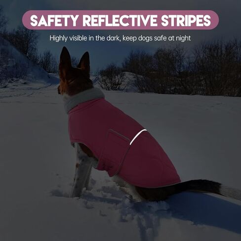 BRKURLEG Dog Winter Coat Warm Dog Jackets for Small and Medium Large Dogs Reflective Adjustable Dog Cold Weather Coats Waterproof Windproof Dog Snow Jacket Clothes Dog Warm Vest (XXL, Khaki) in Saudi Arabia