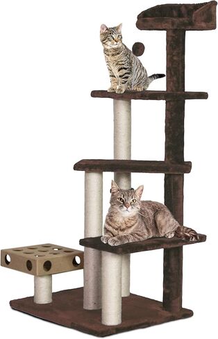 Furhaven Tiger Tough Cat Tree Soft Clubhouse Playground w/ Toys & Condo - Cream, One Size in Saudi Arabia