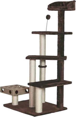 Furhaven Tiger Tough Cat Tree Soft Clubhouse Playground w/ Toys & Condo - Cream, One Size in Saudi Arabia