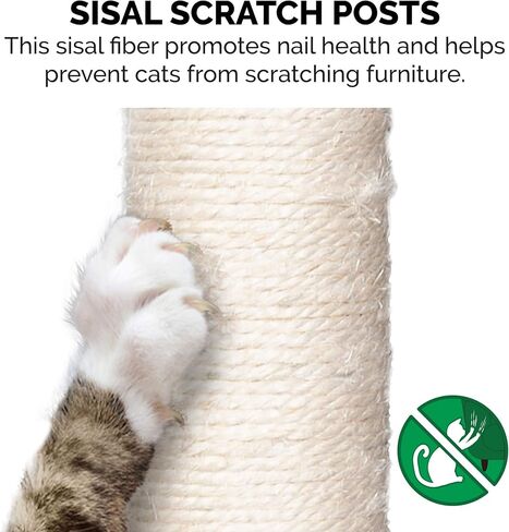 Furhaven Tiger Tough Cat Tree Soft Clubhouse Playground w/ Toys & Condo - Cream, One Size in Saudi Arabia