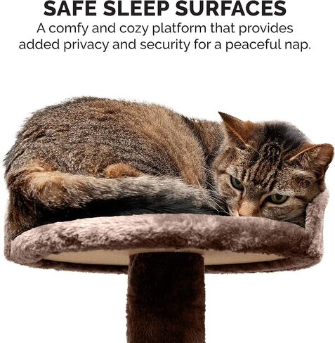 Furhaven Tiger Tough Cat Tree Soft Clubhouse Playground w/ Toys & Condo - Cream, One Size in Saudi Arabia
