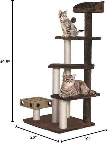 Furhaven Tiger Tough Cat Tree Soft Clubhouse Playground w/ Toys & Condo - Cream, One Size in Saudi Arabia
