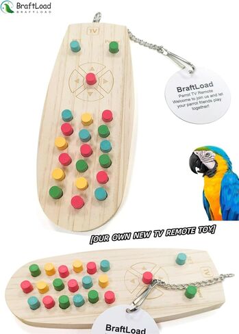 Birdcage-Accessories Parrots Bird Chewing TV Romotes Foraging Toy Climbing Chewable Toy Wooden Keyboard Parrot Birdcage Accessories Biting Toy in Saudi Arabia