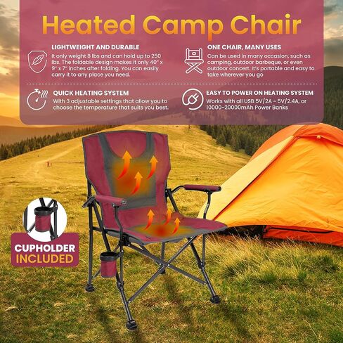 BACKYARD EXPRESSIONS PATIO · HOME · GARDEN , Metal, Blue/Grey Backyard Expressions Luxury Heated Portable Chair Camping, Sports and The Beach in Saudi Arabia
