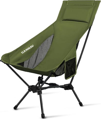 CANWAY Camping Chairs - High Back Folding Chair with Headrest for Adults, Lightweight Camping Chair for Outdoor, Hiking, Travel, Picnic, Lawn Concerts (Black) in Saudi Arabia