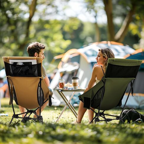 CANWAY Camping Chairs - High Back Folding Chair with Headrest for Adults, Lightweight Camping Chair for Outdoor, Hiking, Travel, Picnic, Lawn Concerts (Black) in Saudi Arabia