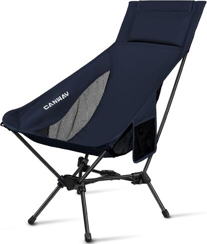 CANWAY Camping Chairs - High Back Folding Chair with Headrest for Adults, Lightweight Camping Chair for Outdoor, Hiking, Travel, Picnic, Lawn Concerts (Black) in Saudi Arabia