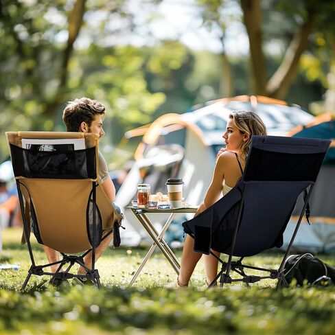 CANWAY Camping Chairs - High Back Folding Chair with Headrest for Adults, Lightweight Camping Chair for Outdoor, Hiking, Travel, Picnic, Lawn Concerts (Black) in Saudi Arabia