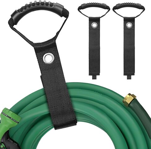 منظم سلك تمديد محمول - عبوتان من أشرطة تخزين بخطاف وحلقة مع مقبض حمل وحلقة معدنية، حامل خرطوم الحديقة، أشرطة تخزين شديدة التحمل للكابلات والحبال وخراطيم المياه in Kuwait