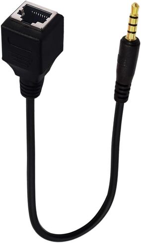 RJ45 Female to DC 3.5mm Adapter 3.5mm to Ethernet Stereo Cable 20CM (3.5mm Female) in Saudi Arabia