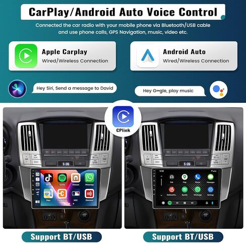 UNITOPSCI 2G+64G راديو ستيريو للسيارة Android لكزس RX300/RX330/RX350/RX400H 2004-2009 CarPlay Android Auto، شاشة لمس 9 بوصة نظام تحديد المواقع العالمي (GPS) بلوتوث مرآة رابط FM/RDS SWC كاميرا احتياطية ميكروفون in Saudi Arabia