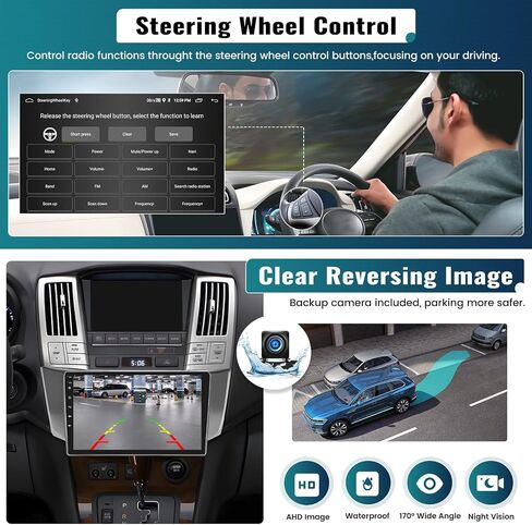 UNITOPSCI 2G+64G راديو ستيريو للسيارة Android لكزس RX300/RX330/RX350/RX400H 2004-2009 CarPlay Android Auto، شاشة لمس 9 بوصة نظام تحديد المواقع العالمي (GPS) بلوتوث مرآة رابط FM/RDS SWC كاميرا احتياطية ميكروفون in Saudi Arabia