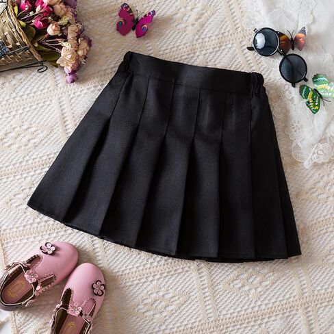 TTYAOVO Girl Skort Mini Flare Plain Pleated Skater Skirt Shool Uniform in Kuwait