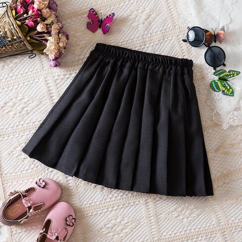 TTYAOVO Girl Skort Mini Flare Plain Pleated Skater Skirt Shool Uniform in Kuwait