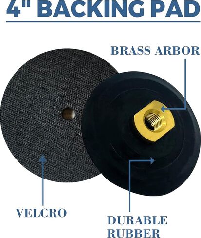 Rubber Backer Pad 4" Hook and Loop Rubber Backing Pad for Countertop Wet Dry Polishing - Arbor 5/8" 11, 4 Inch in Saudi Arabia