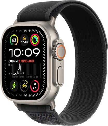 Apple Watch Band - Trail Loop (49mm) - Black with Natural Titanium Finish - M/L in Saudi Arabia