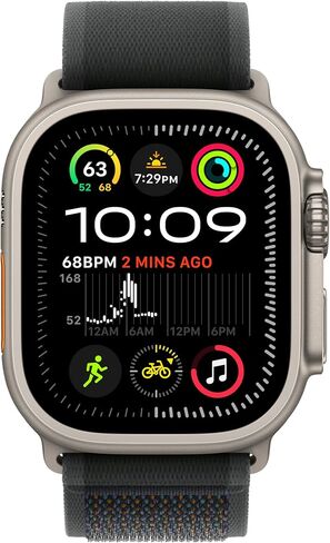 Apple Watch Band - Trail Loop (49mm) - Black with Natural Titanium Finish - M/L in Saudi Arabia
