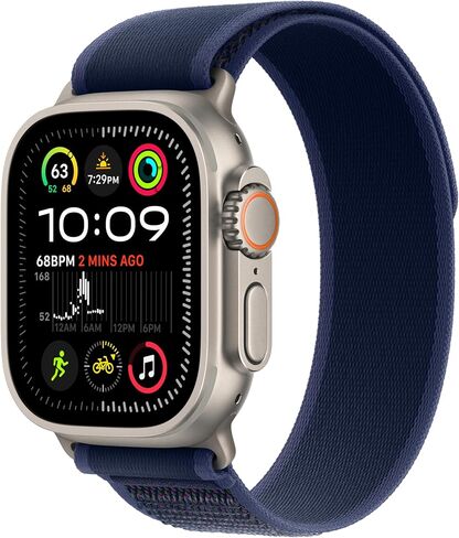 Apple Watch Band - Trail Loop (49mm) - Black with Natural Titanium Finish - M/L in Saudi Arabia